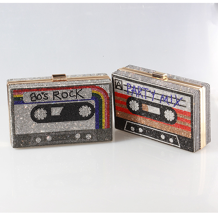 Free Shipping 2025 New Designer Bag High-end Radio Retro Inlaid Diamond Party Women's Handbag Fashionable High-quality Shopping Bag