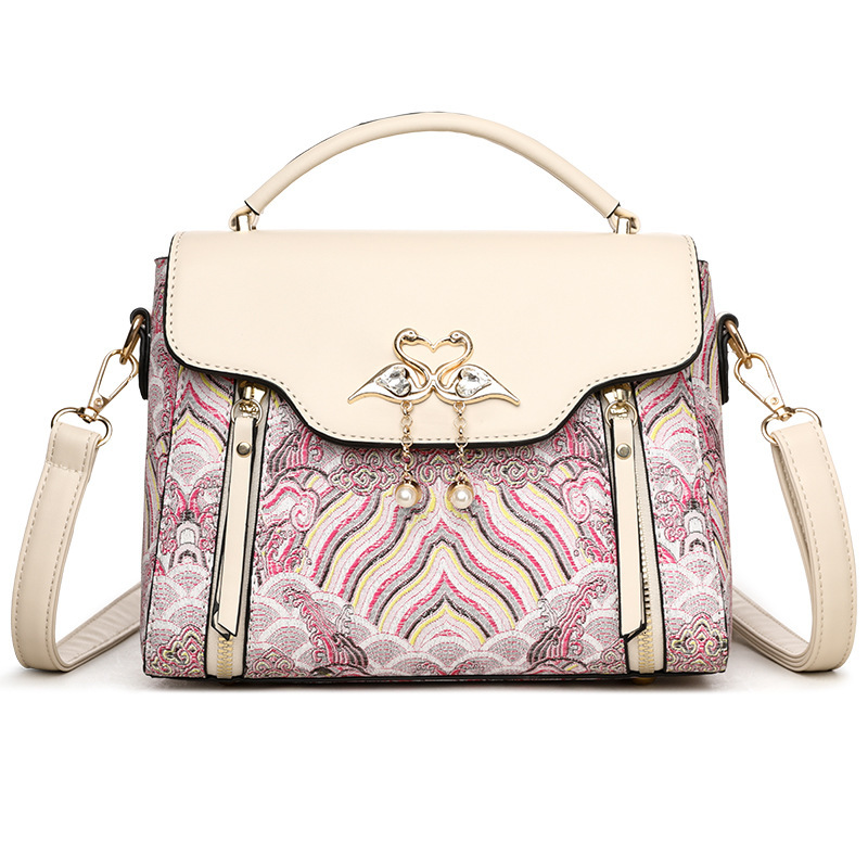 Free Shipping 2025 New Designer Bag High-end Color Blocked Chinese Embroidery Women's Handbag Multifunctional Fashionable High-quality Shopping B