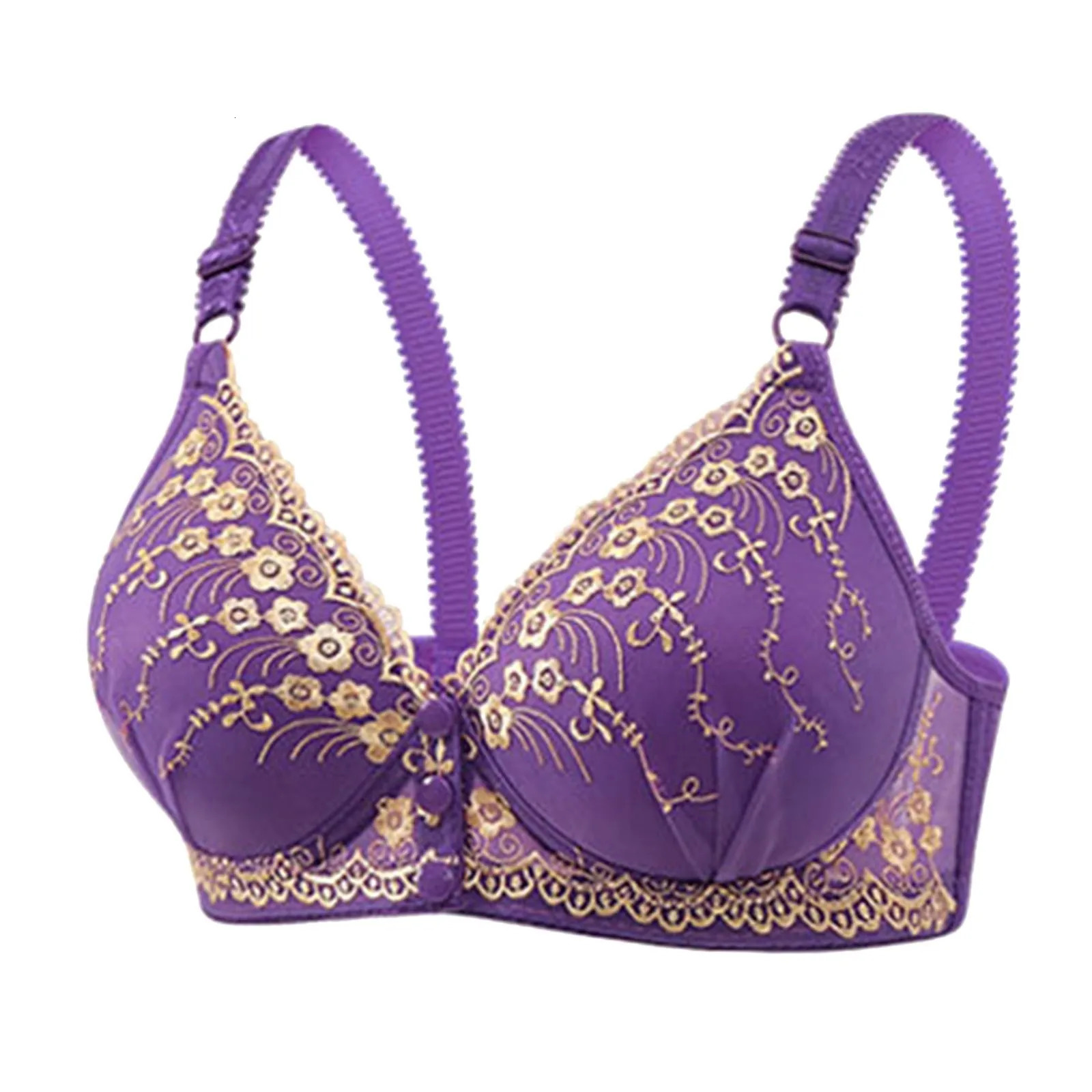 Portable Front Snap Large Size Bra Push Up Without Steel Ring Thin Underwear Middle Mother Big Chest Small Sleep 250609