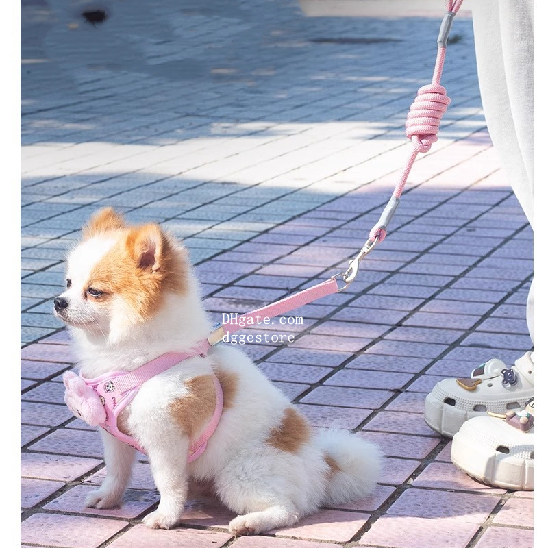 free shipping Labubu Dog Leash Set Step in No Pull Harness for Small Dogs and Cats Outdoor Walking Running, Soft Mesh Padded Harnesses Fashion Pet Acc