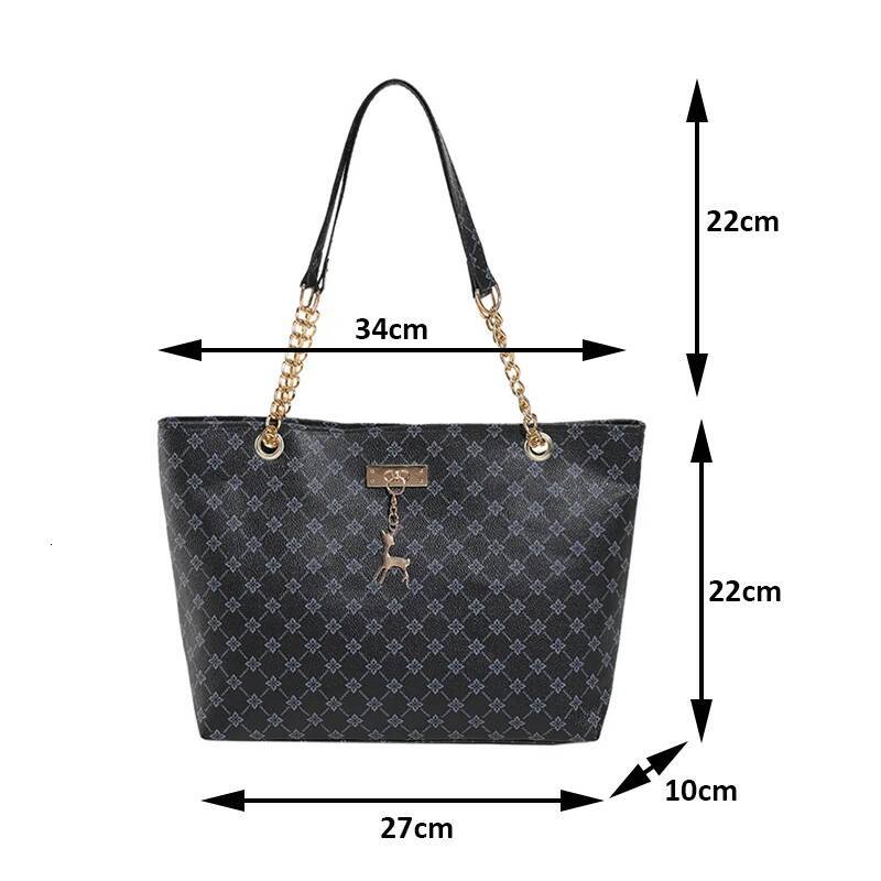 DHGM DHGM New Presbyopia Handbag Texture Soft Leather Large Capacity Tote Women With Hanging Accessories Shoulder Bag