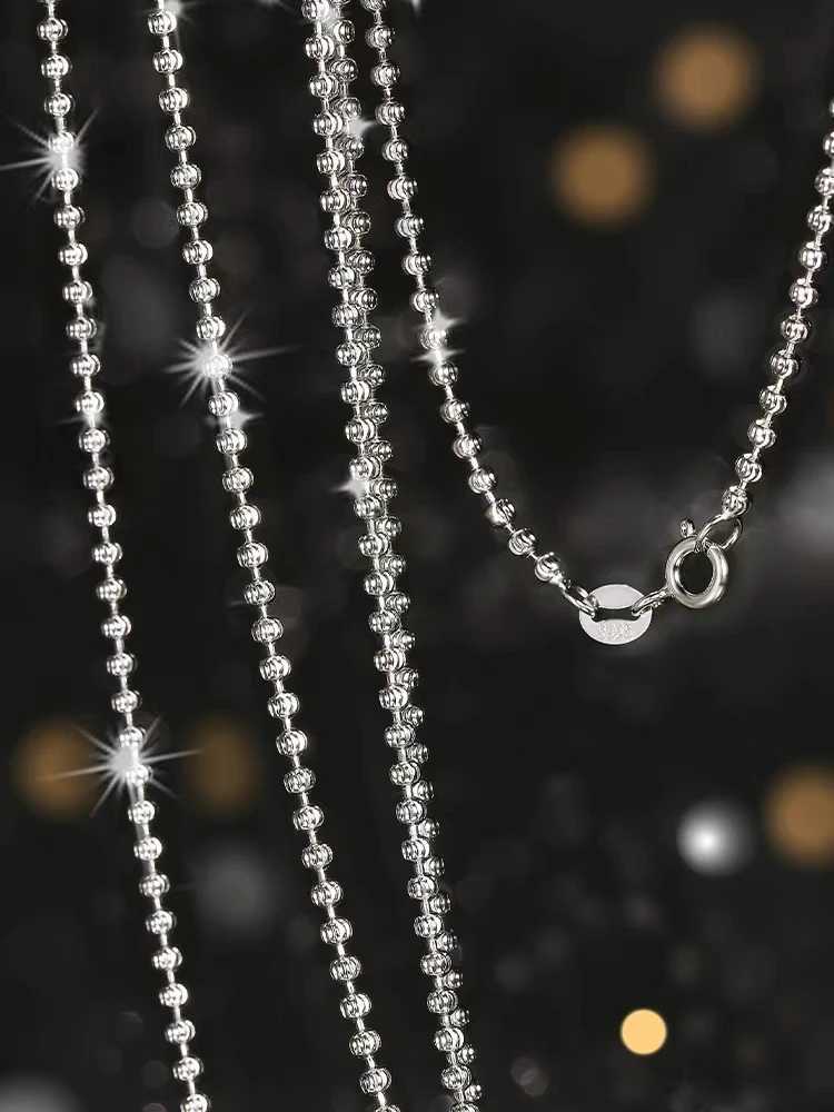 925 Sterling Silver 2mm Sparkling Diamond Chain Necklace for Women Men 40cm - 60cm S925 Ball Beads Chain fits Pendant DIY Jewelry XJ250620