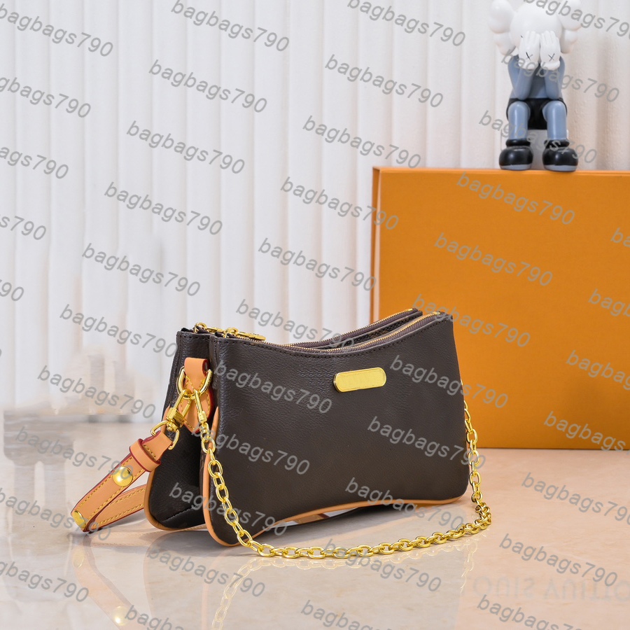 Top Designer Liv pochette Shoulder Bag Women Leather Denim Crossbody bags Luxury Brand Clutch Tote Purse Brown Flower Handbag