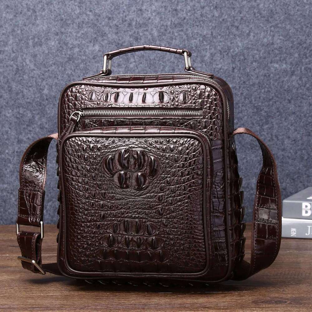 Cow Genuine Male's Crossbody Alligator Business Leather Men's Messenger Bag Vintage Men Shoulder Handbags