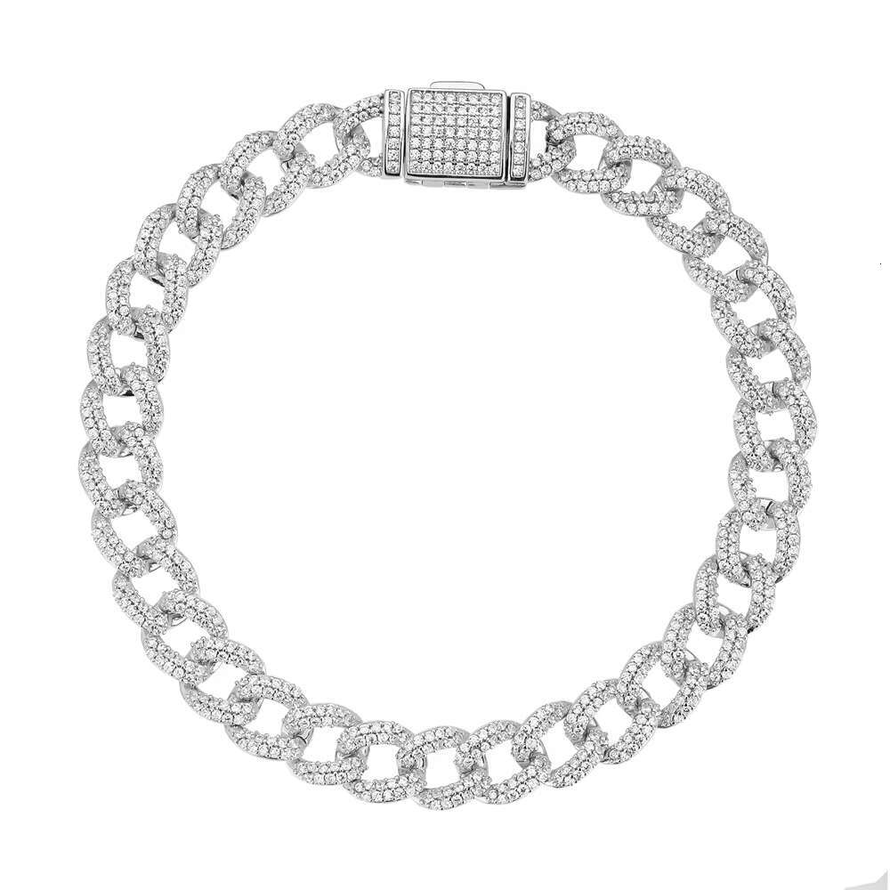 Hot Sale Wholesale High Quality Mens Cuban Chain Trend Hip Hop Style Sterling Silver 925 Cuban Chain Fashion Bracelet Jewelry