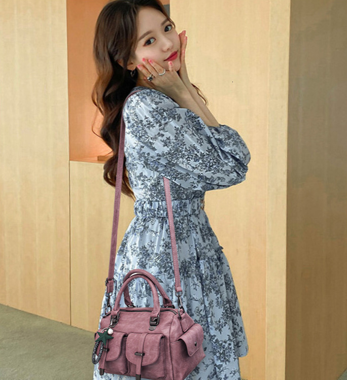 Free Shipping 2025 New Designer Bag Fashionable High-quality Shopping Bag Trendy Solid Color Soft Leather Multi Pocket Large Capacity Women's Han