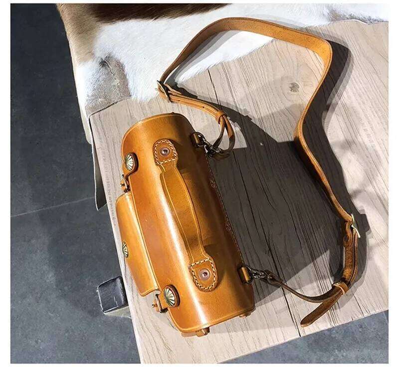 Outdoor Daily Work First Layer Cowhide Padded Canvas Women's Messenger Designer Handmade High Quality Men's Shoulder Bag