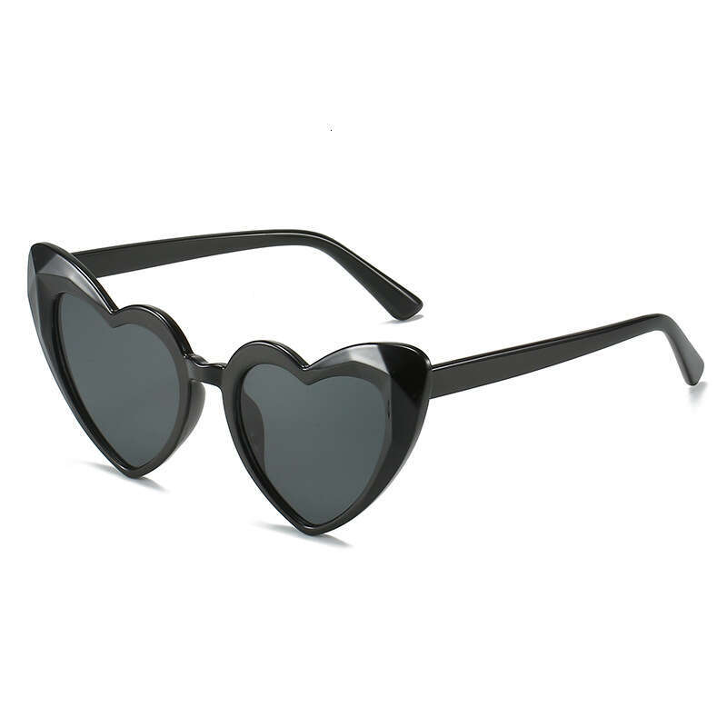 Fashionable Cut Surface for Women Candy Color Heart Shape Unique Trendy Sunglasses Glasses
