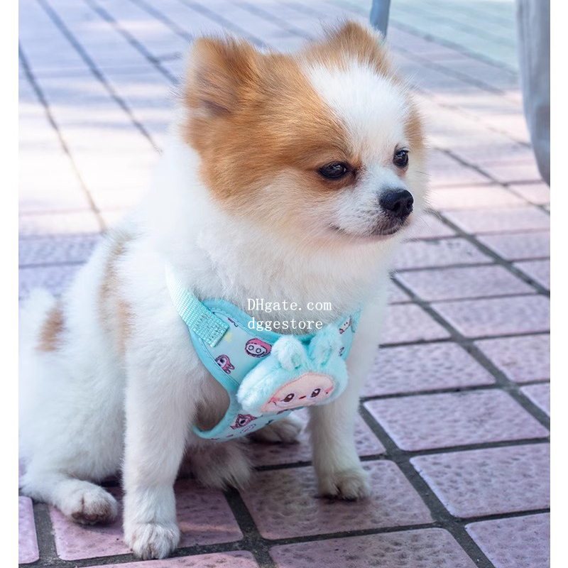 free shipping Labubu Dog Leash Set Step in No Pull Harness for Small Dogs and Cats Outdoor Walking Running, Soft Mesh Padded Harnesses Fashion Pet Acc