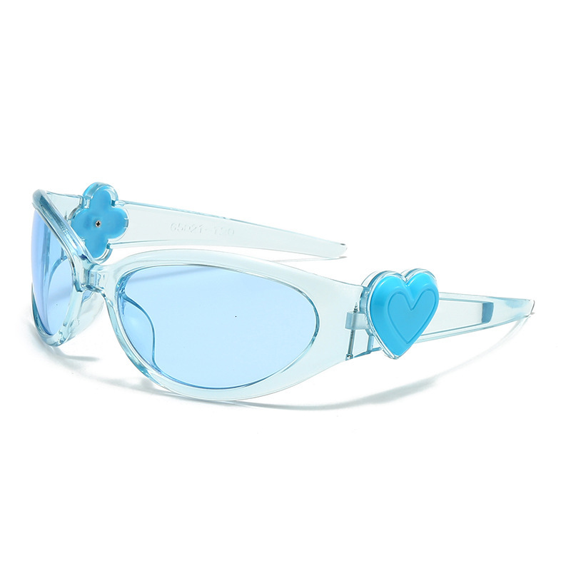 Designer sunglasses Adorable 3D Floral Heart Embellished Y2K Millennial Pastel Sunglasses - Women's Trendy Cute Fashion UV400 Glasses