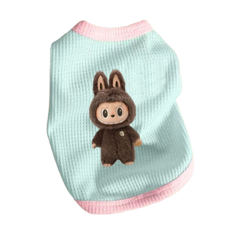 free shipping Designer Dog Labubu Pet Clothes Small and Cats, Spring Summer Puppy Vests, Breathable Waffle Dogs T Shirts for Pomeranian, Bichon, Anti 