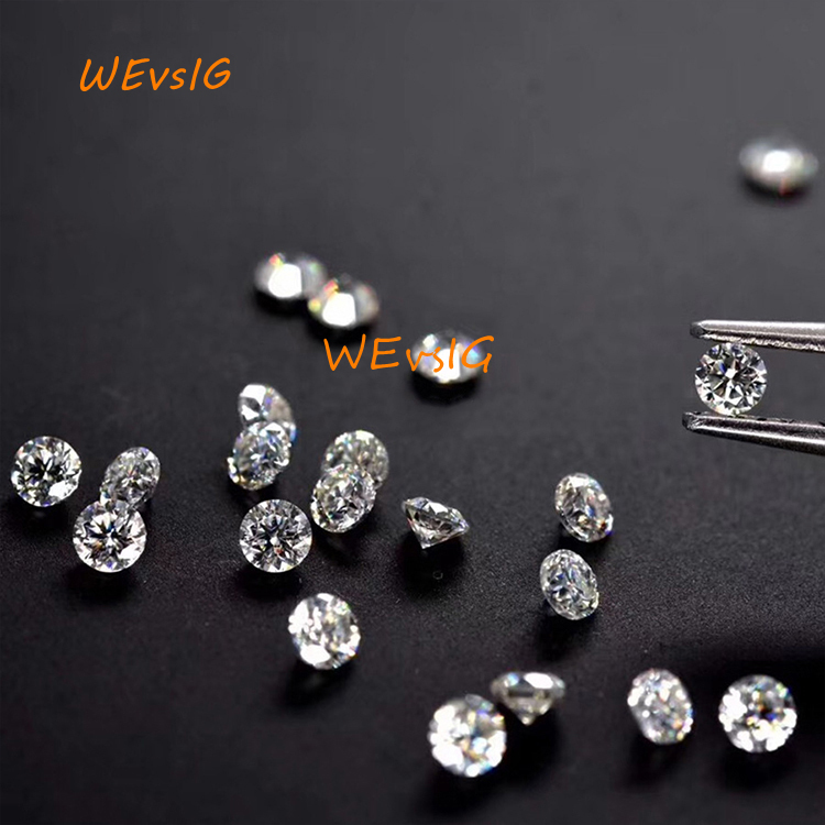 Lab Grown IGI Certified 0.7mm 3mm CVD HPHT VVS1 VS1 Round Brilliant Cut Clarity Melee Loose Lab Diamonds