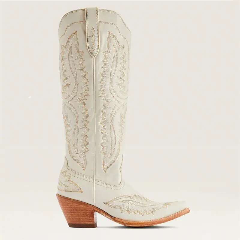 Pointy Cowboy Boots: Ladies Tall Western Boots, Height Increasing Fashion Boots with Sharp Point and Thick Heel for Women