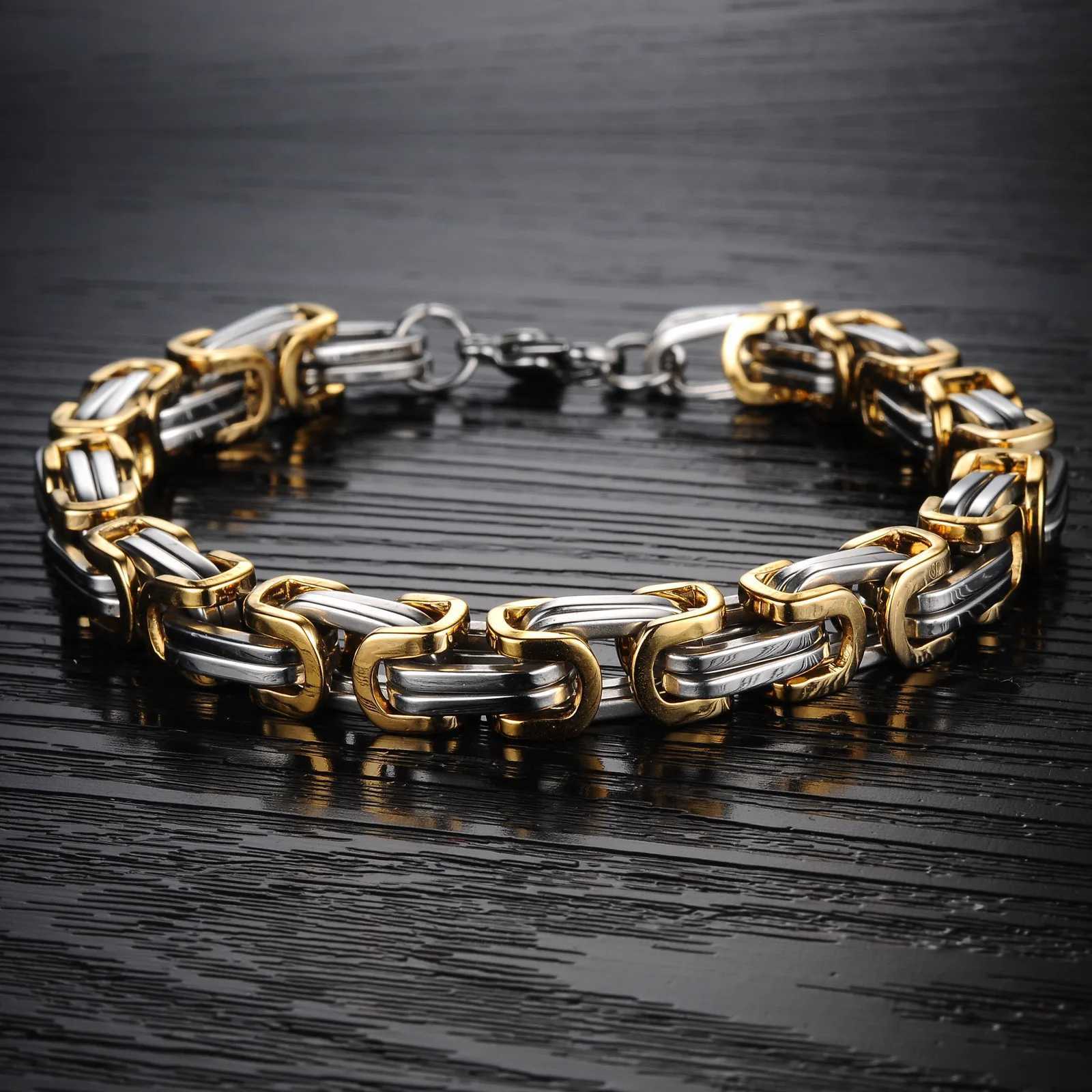 HNSP 8MM Stainless Steel Bracelet for Men Hand Chain Motorcycle Bikes Rock Male Jewelry W250620