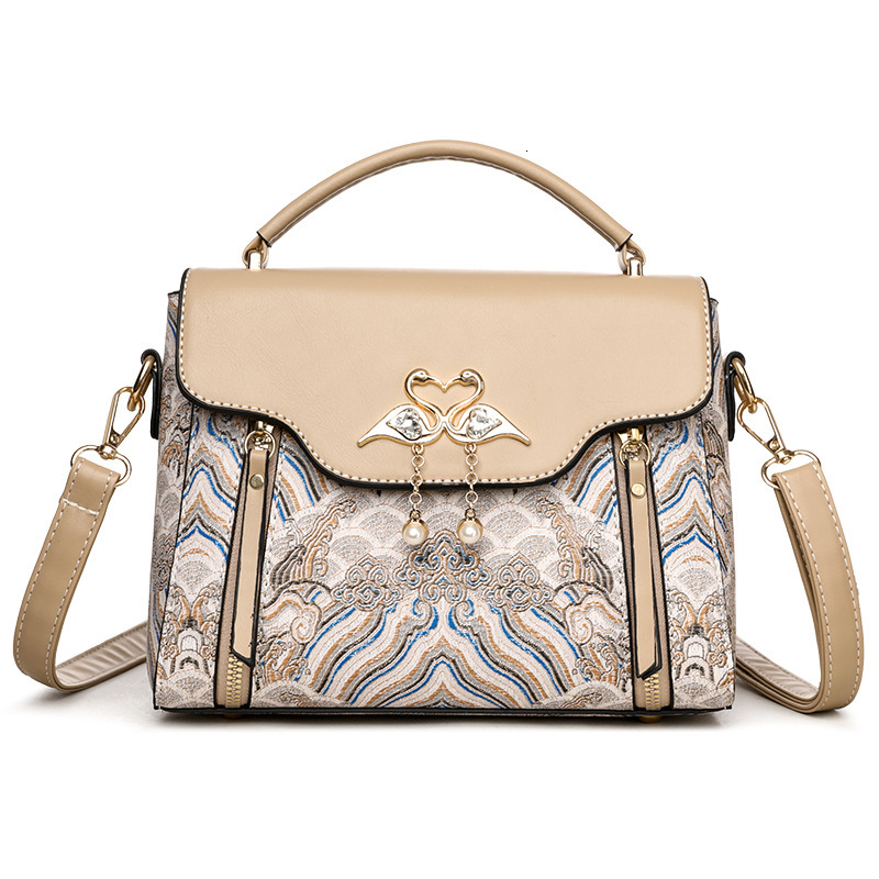 Free Shipping 2025 New Designer Bag High-end Color Blocked Chinese Embroidery Women's Handbag Multifunctional Fashionable High-quality Shopping B