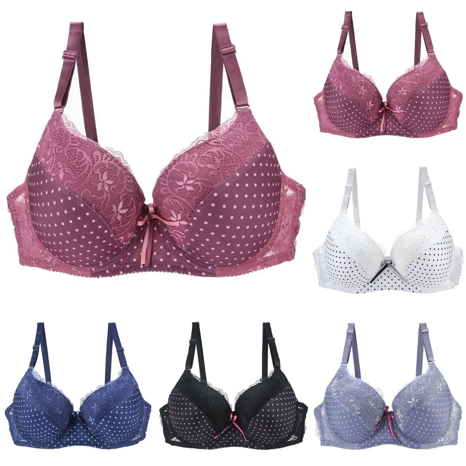 Women No Underwire Push Up Bras Full Coverage Padded Lace Bralettes With Support Plus Size Sports Bra For 250609