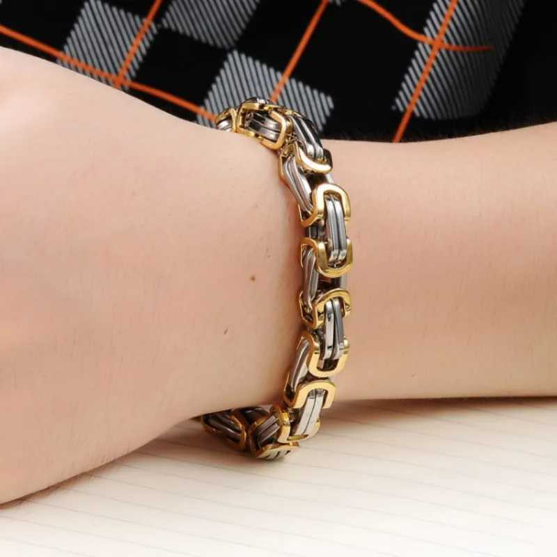 HNSP 8MM Stainless Steel Bracelet for Men Hand Chain Motorcycle Bikes Rock Male Jewelry W250620