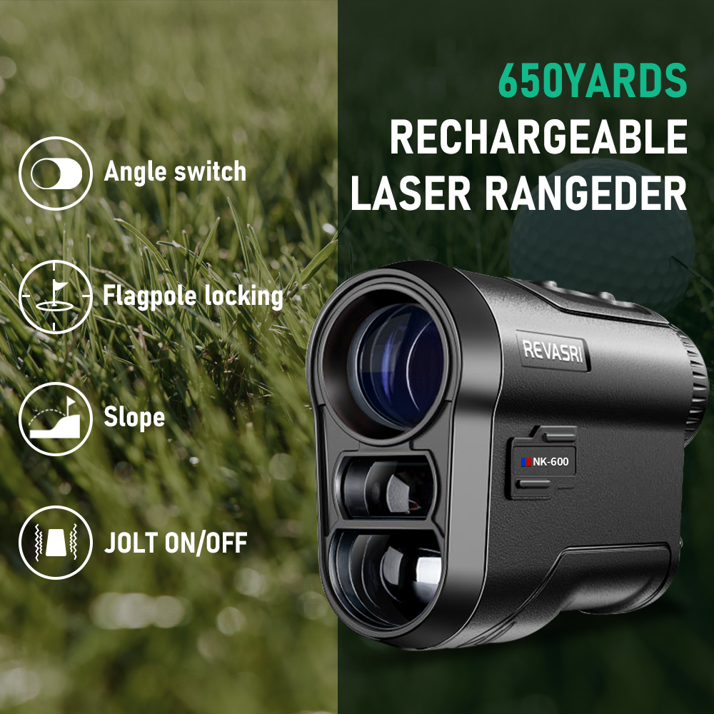 REVASRI Golf Rangefinder Rechargeable Distance Meter with Slope Switch and Flag Lock Vibration for Golfing or Hunting Promotion