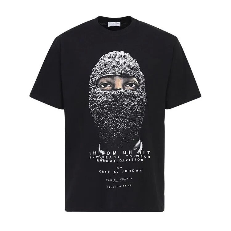 2025 Brand Designer Men's T-Shirts IH NOM UH NIT Letter Masked Men Print Casual Short Sleeve Men Women Cotton Loose Comfortable T Shirt