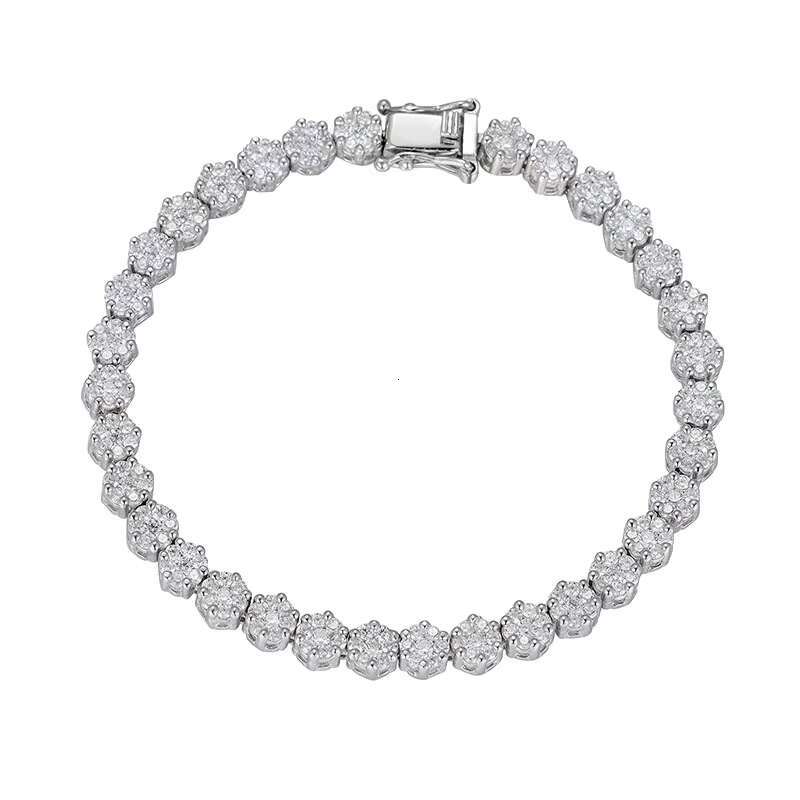 High Carbon Diamond Bracelet for Girls Ins Niche Design High-end S925 Sterling Silver Inlaid with 5A Zircon Tennis Bracelet