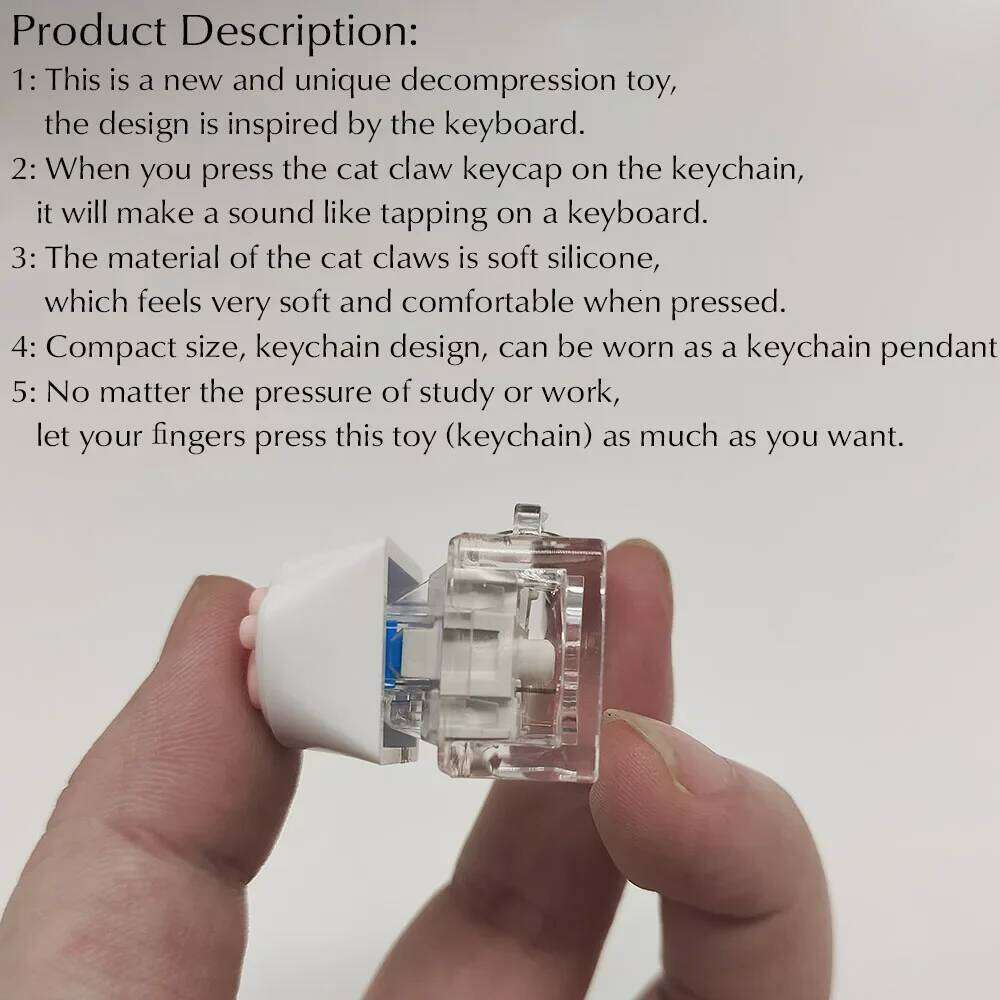 Cute Cat Claw Keychain - Fingertip Decompression Toy Key Tester Bag Pendant Perfect for Couples' Festival Gift Good quality
