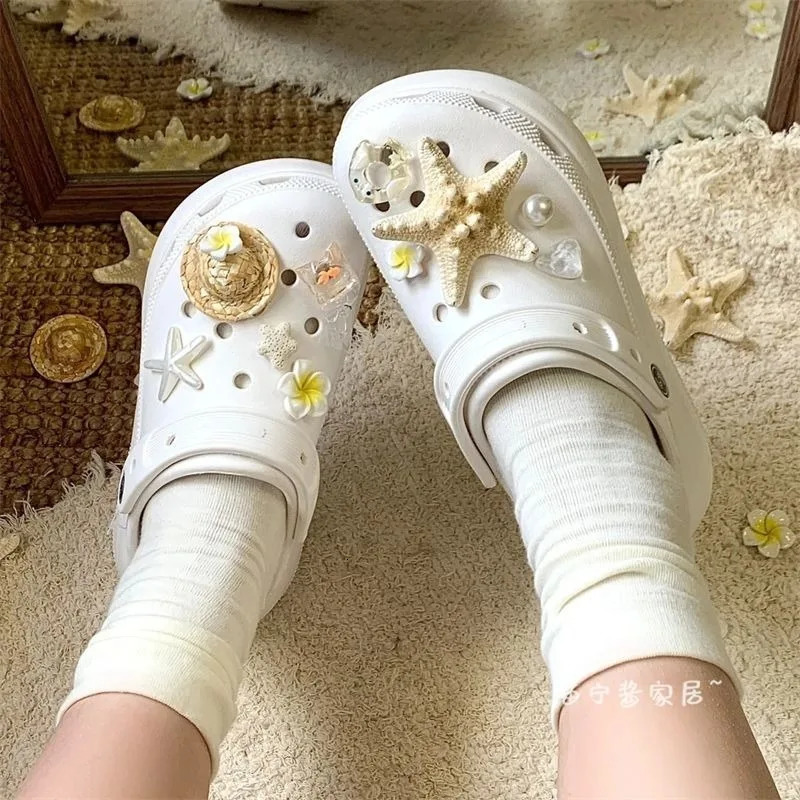 Summer Island Egg Blossoms Set Funny Footwear Decoration DIY Beautiful Charms Colorful Adornment for Clogs Sandals 250617