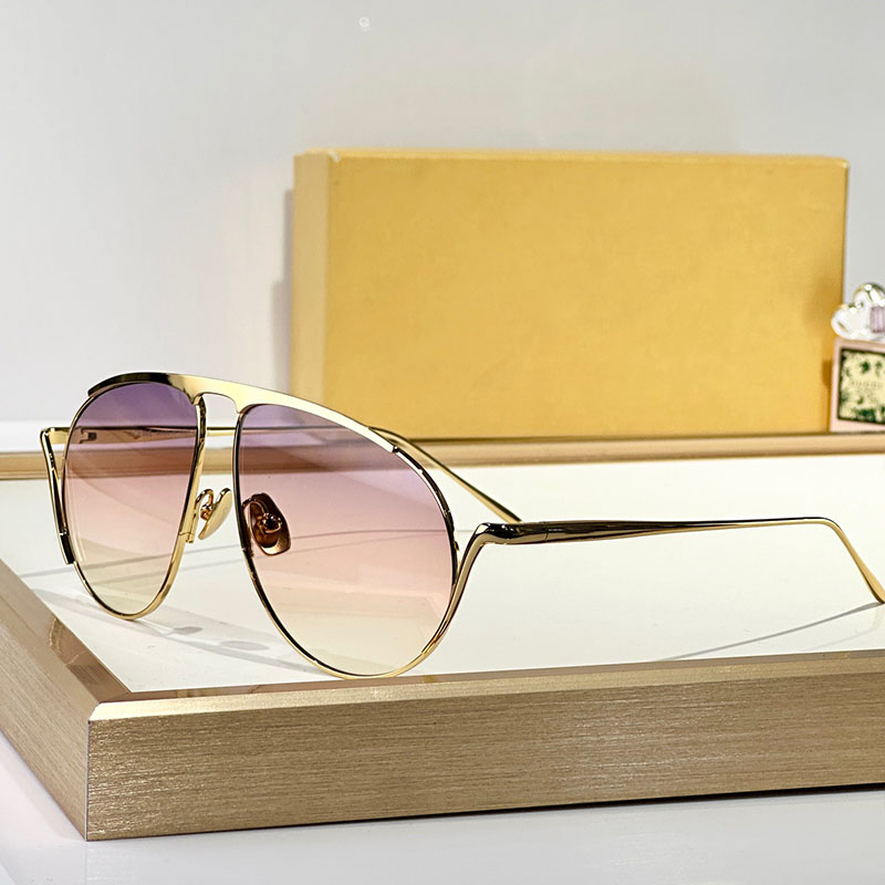 Designer mens womens oval sunglasses LW40180 metal frame slender legs casual fashion fashionable goggles style UV resistant full frame oval glasses random box