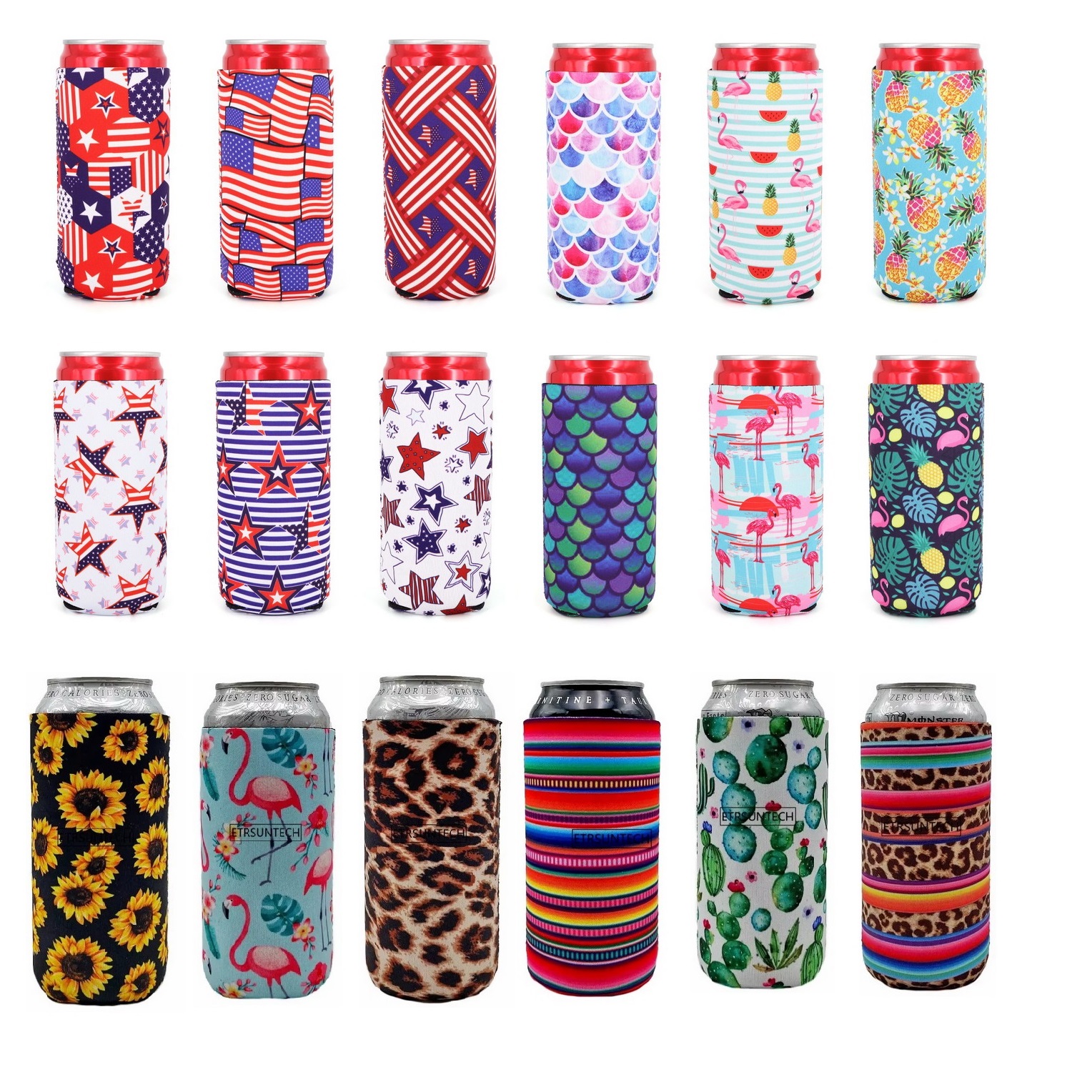 Collapsible Neoprene Can Beer Cooler Sleeves Tall Energy/Beer Drink Coolies For 16oz Rockstar , Monster , 500ML beer bottle
