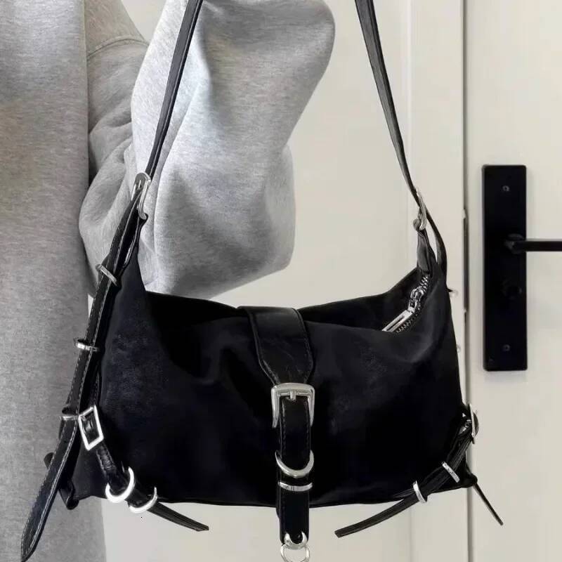 DHGM Vintage Korean All Match Streetwear Handbags Fashion Grunge Casual Shoulder Y2k Aesthetic Ins Simple Crossbody Bags Trendy