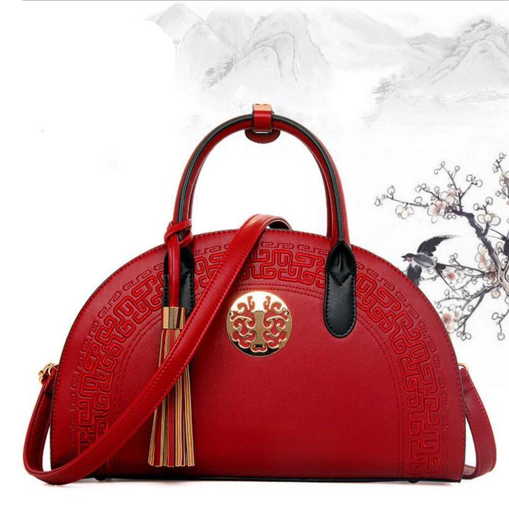 DHGM High Quality Fashion Handbags New women's bride bag Chinese national wind embroidered shoulder tide handbag