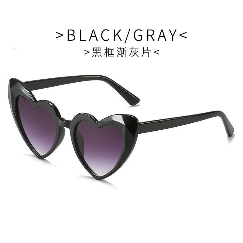 Fashionable Cut Surface for Women Candy Color Heart Shape Unique Trendy Sunglasses Glasses