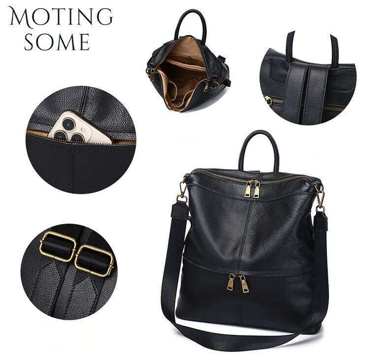 Motingsome Frist Layer Genuine Leather Backpack Spring Women's Outdoor Back Pack School Book Bag Knapsack 2025 New
