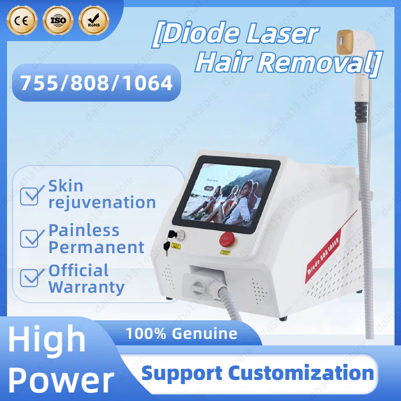 Diode Laser Hair Removal 3 Wavelength 755nm 808nm 1064nm Permanent Painless Hair Removal Machine For Salon With CE