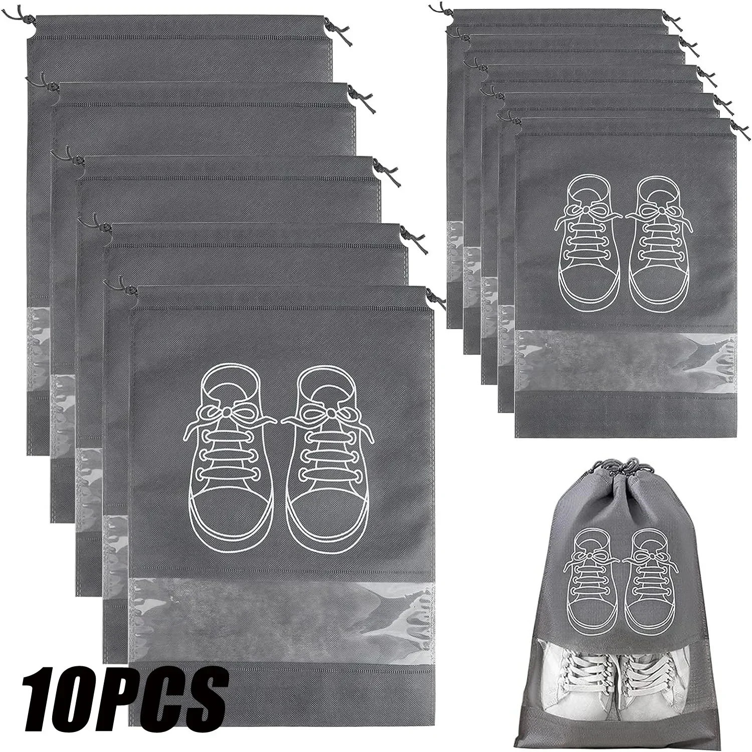 510PCS Shoes Storage Organizer Bags NonWoven Shoe Dust Portable Travel Bag Packing Pouch Organizers 250612