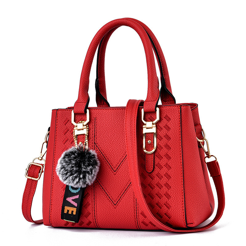 Free Shipping 2025 New Designer Bag High-end Solid Color Large Capacity Plush Pendant Women's Handbag Fashionable And High-quality Shopping Bag
