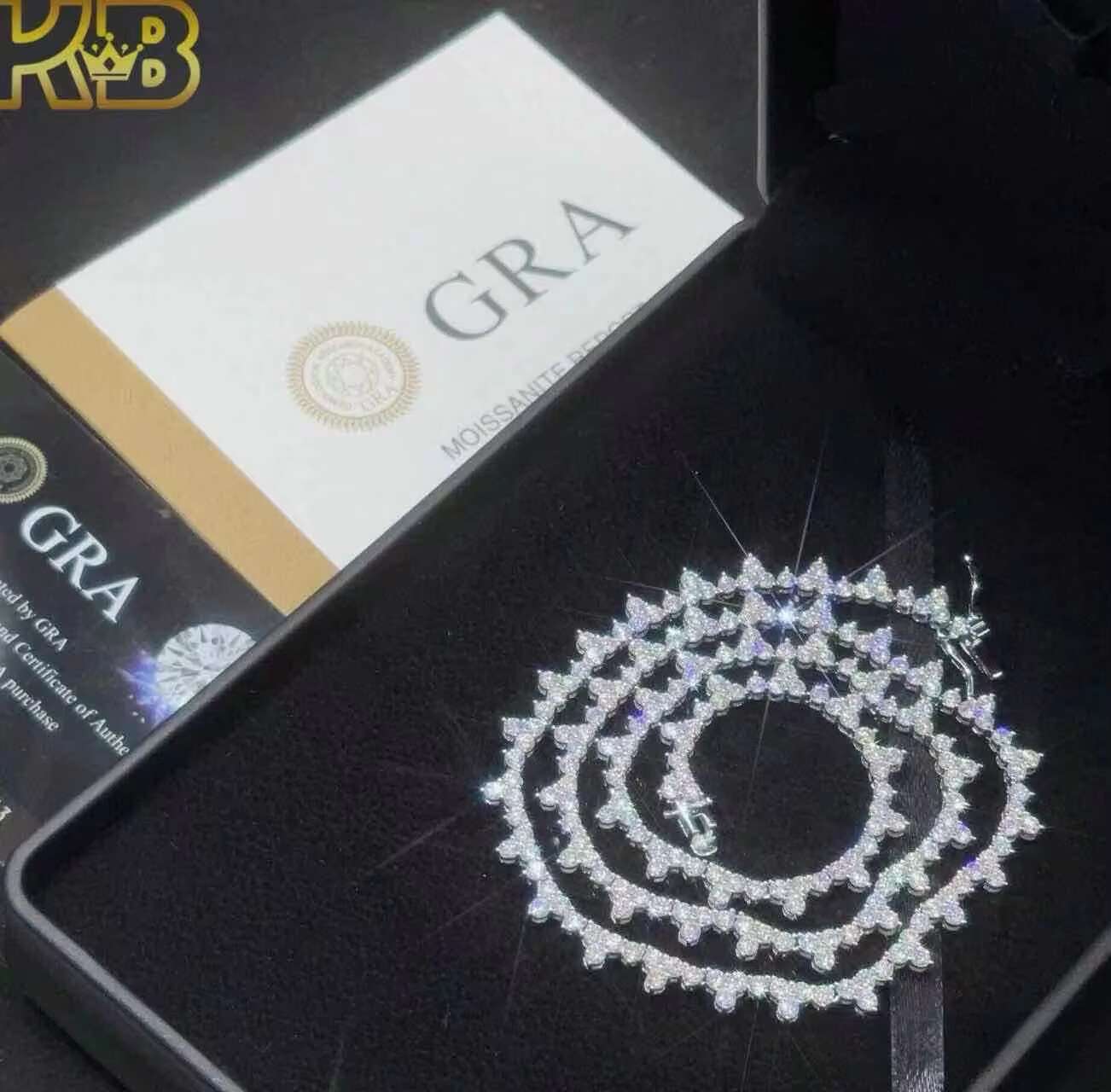 Hip Hop Moissanite VVS Chain Silver Tennis Necklace Clarity Jewelry Gift for Men Women Luxury Tennis Chain Necklace