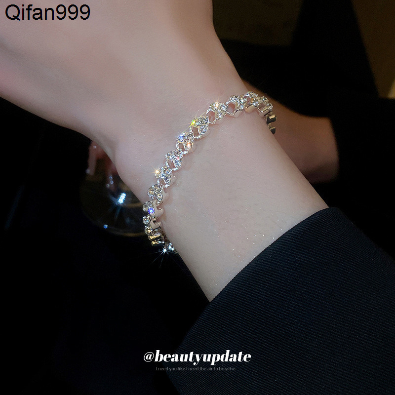 New Luxury Diamond Set Bracelet for Women Trendy Fashion Temperament Accessory with Full Diamond Small Hand Jewelry