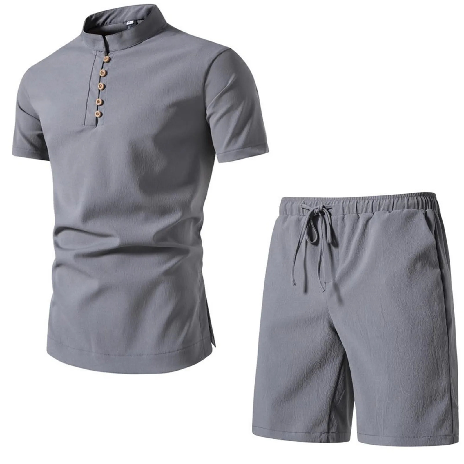 Mens 2 Piece Clothing casual suits T Shirt Sports And Leisure Short Sleeved Shorts Cotton solid color comfortable Suits for Men 250619