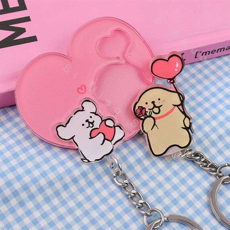 Home Decor Wall Holders Anti-Lost Couples Keychains Hanger Pendant Refrigerator Sticker Cartoon Shared Keyring Key Hook Good quality