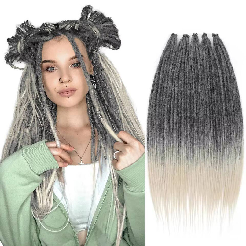 Long Soft Natural Artificial Dreadlock Crochet Braids Synthetic Handmade Dreadlocks Hair for Women and Men 10 Roots Per Pack