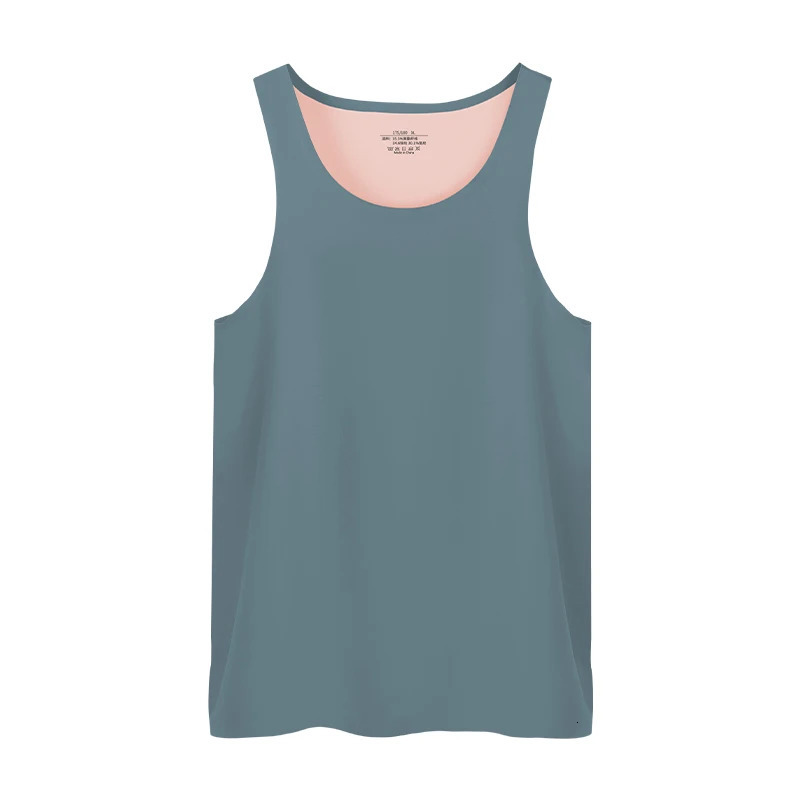 5PCS Mens nontrace vest breathable slim youth sports base hurdle I word loose summer thin halter undershirt 250609