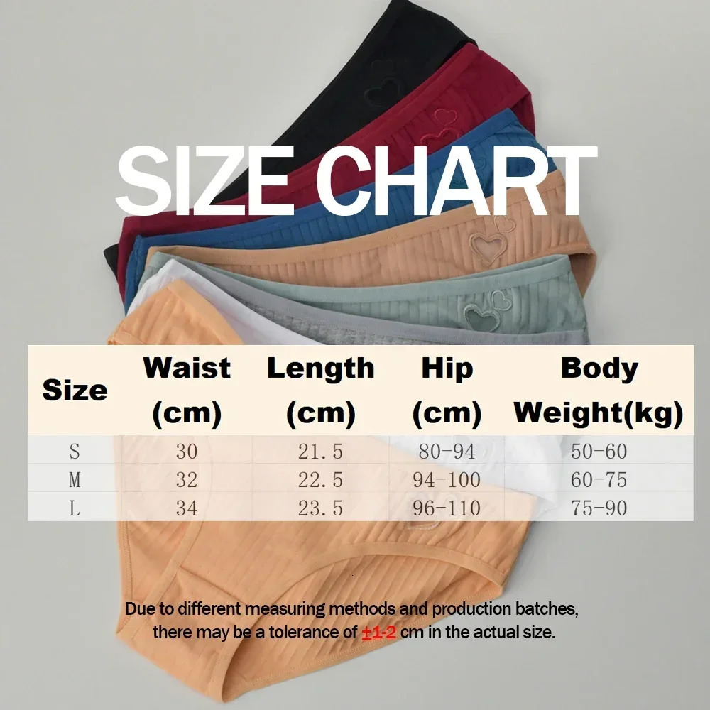 3Pcs Cotton Briefs Underwear Hollow Heart Panties Woman Soft Breathable Female Intimate Lingerie Underpants 250609