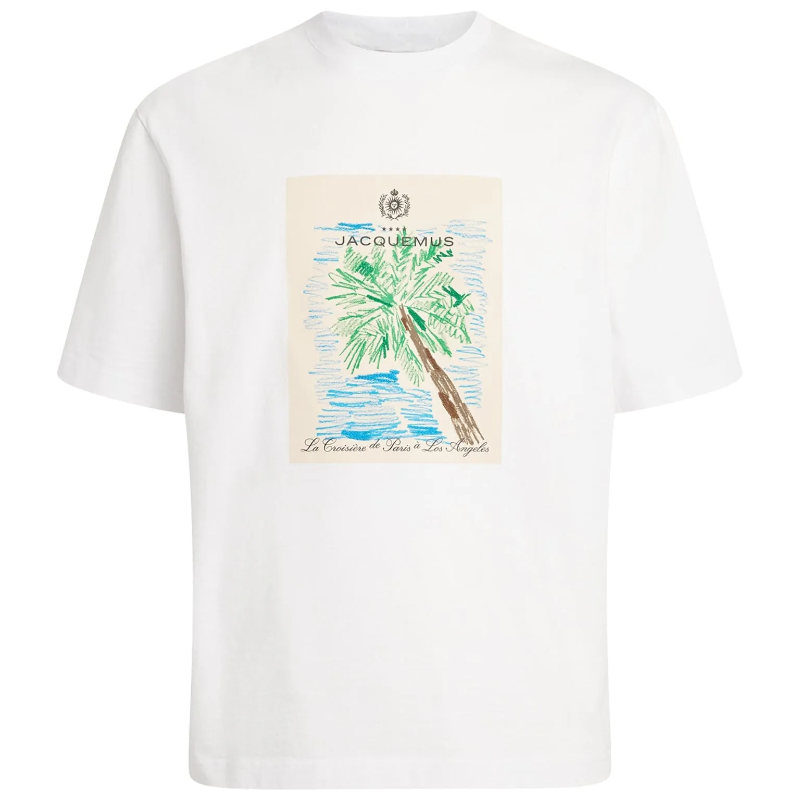 Trend Brand Printed Short Sleeves Summer Fashion Popular Pure Cotton White Top Loose Casual Streetwear Oversized Unisex