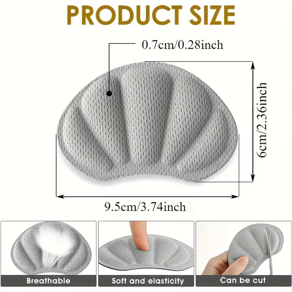 10 Pair Heel Grips Pads for Loose Shoes - Thick Cushion Liners with Insoles Anti-Slip Blister Prevention Inserts - Volume-Boost 250617