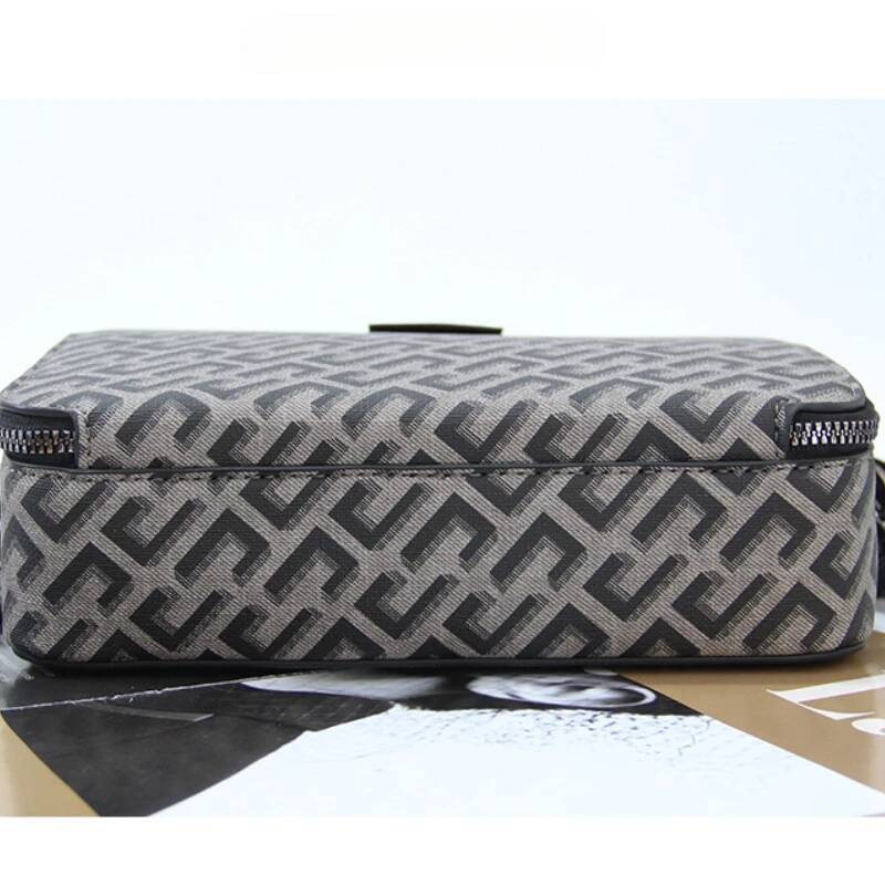 DHSM New Style Men's Crossbody Fashion Plaid Square Brand Design Crossbdoy Bags Male Shoulder Bag Mobile Phone Handbags