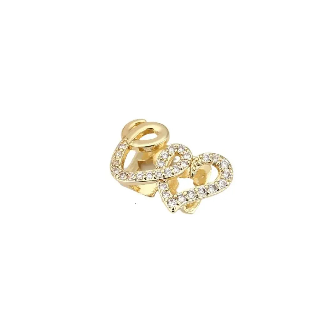 Copper Zircon Teeth Caps Punk Style Double Heart Hip Hop Mini Jewelry Cosplay Party 250613