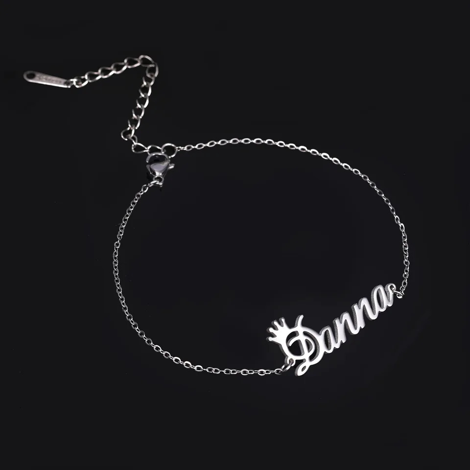 DOREMI butterfly Charms Name Heart Anklet Stainless Steel Custom Personality Nameplate Arabic Letter Personalize 250606