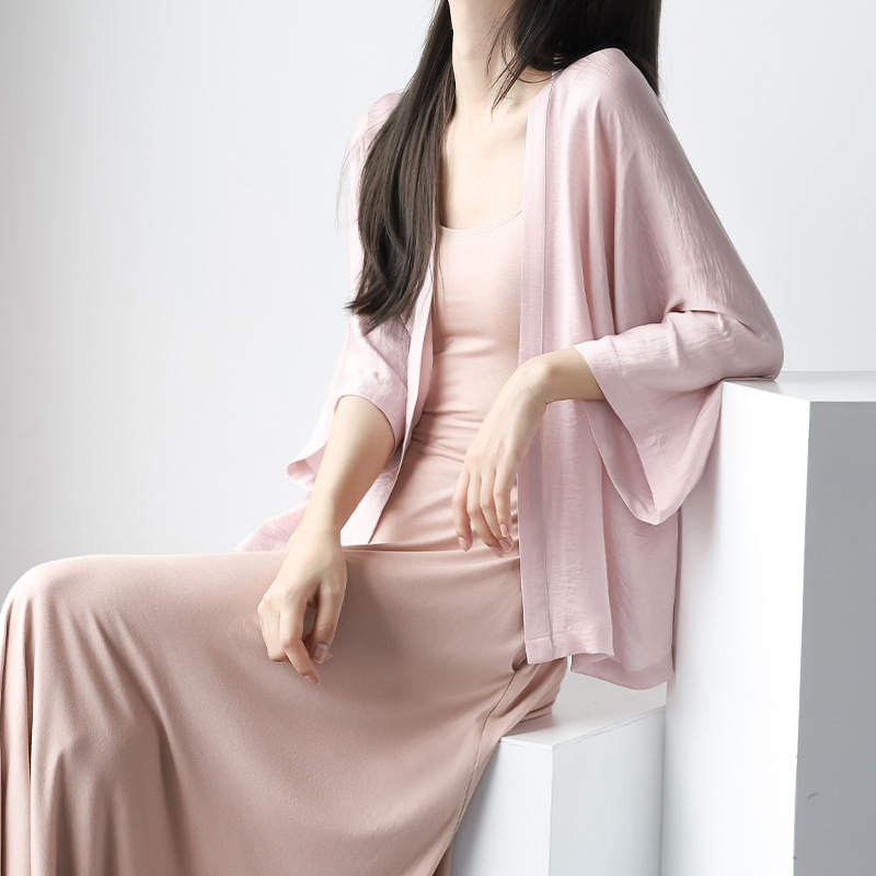 K1080 Silk texture ultra-thin sun protection clothing women's summer new style small shawl thin cardigan women's slim tops women
