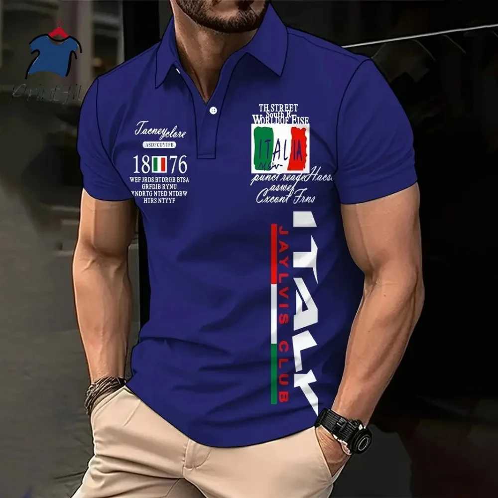 Summer New Fashion Mens Polo Shirt 3D Printed Italy Graphic Short Sleeve Casual Button-Down Tops Oversized Male Golf T-Shirt X250620