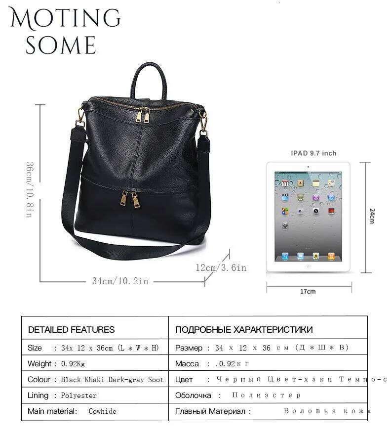 Motingsome Frist Layer Genuine Leather Backpack Spring Women's Outdoor Back Pack School Book Bag Knapsack 2025 New